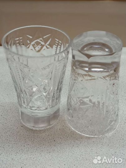 Поднос. Бокалы. Рюмки. Хрусталь и стекло. СССР