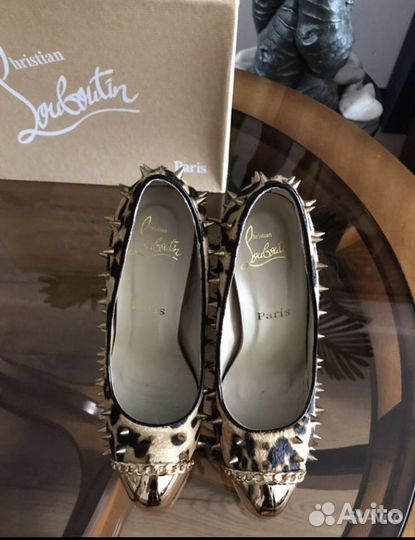 Louboutin кожа пони новые туфли Лабутены