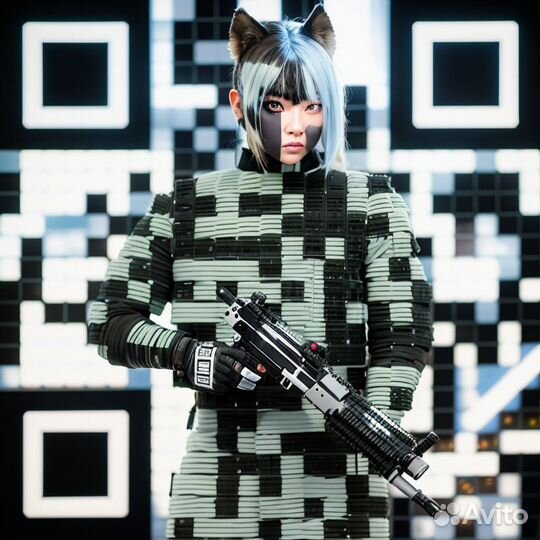 Уникальный qr код, художник нейросети Midjourney