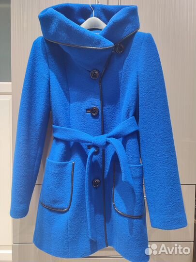 Пальто женское демисезонное 42 44 синее