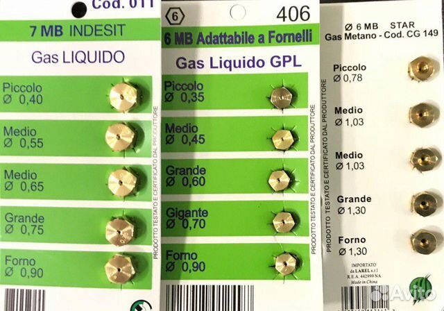 Жиклеры для газовых плит