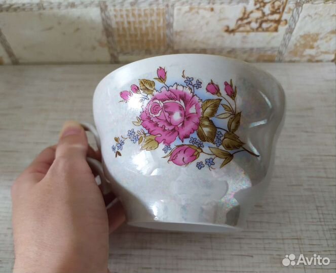 Чашка чайная, красный фарфорист, 1 шт