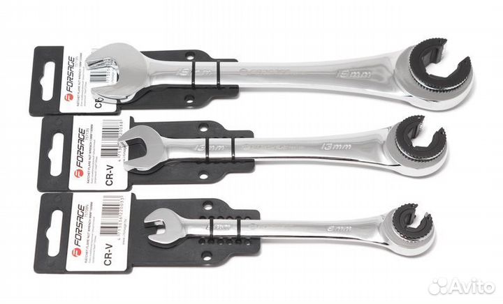 Ключ комбинированный трещоточный разрезной 8мм For