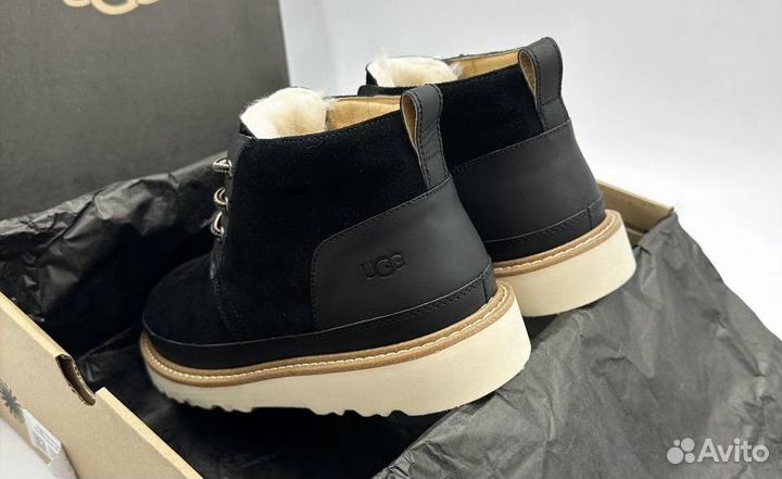 Ботинки мужские с мехом черные ugg до 46 размера