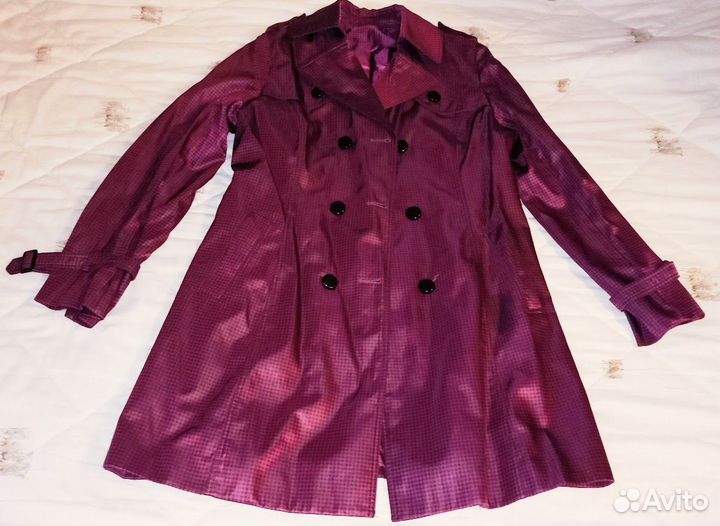 Плащ фиолетовый в клетку