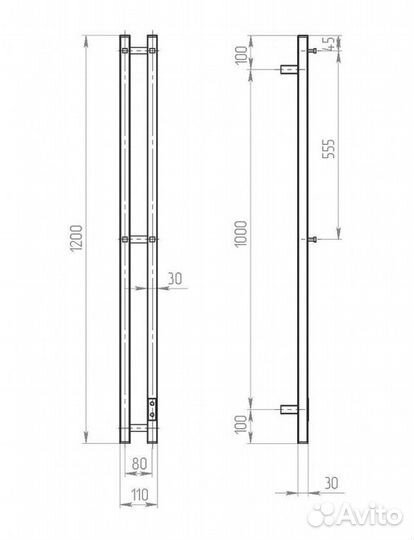 Полотенцесушитель X-2 plaza neo 120/8 MG