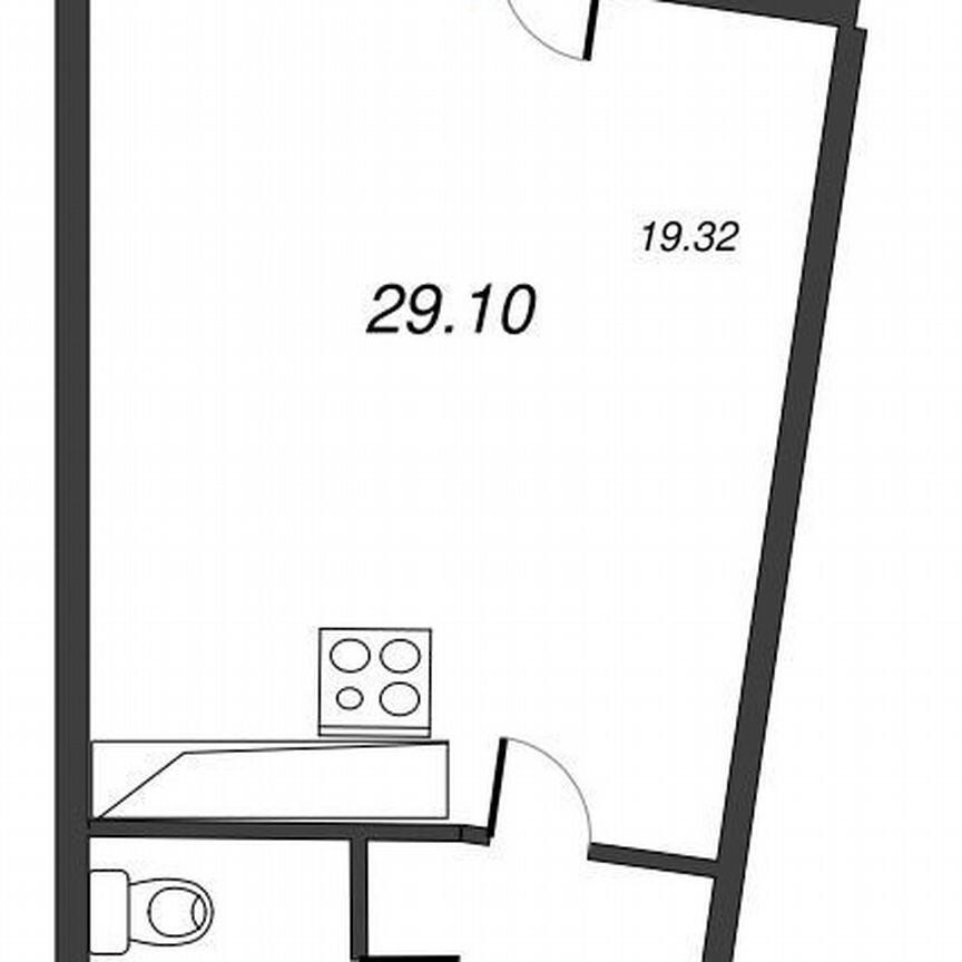 Квартира-студия, 33,2 м², 7/22 эт.