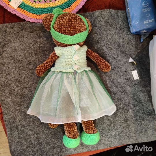 Игрушка кошка в платьице. Ручная работа