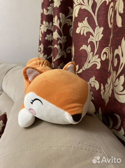 Игрушка лиса подушка-обнимашка 80см