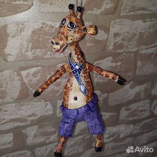 Ватная ёлочная игрушка Жирафик