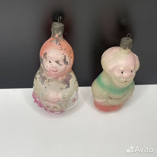Редкие елочные игрушки Дед и Бабка СССР (Сзр)