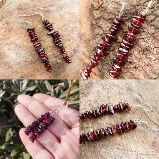 Серьги из граната