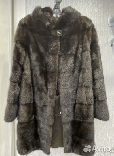 Шуба норковая с капюшоном 46 48