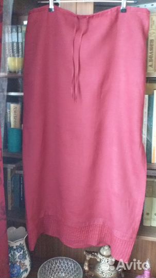 Юбка длинная лен размер 48-52