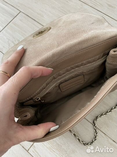 Сумка натуральная кожа бежевая