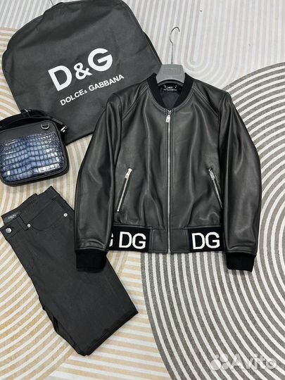 Кожаный бомбер Dolce Gabbana