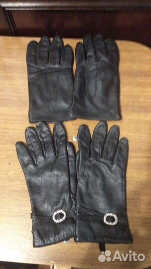 Перчатки женские кожаные
