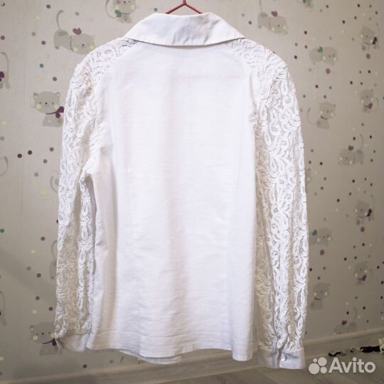 Белая нарядная блузка на 1 сентября. Р-р 140