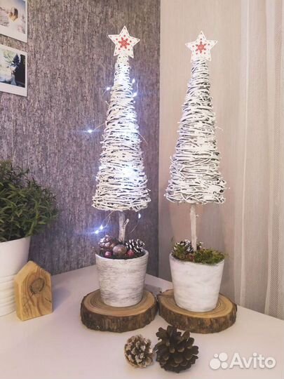 Елка плетёная из веток ручной работы (подарок)