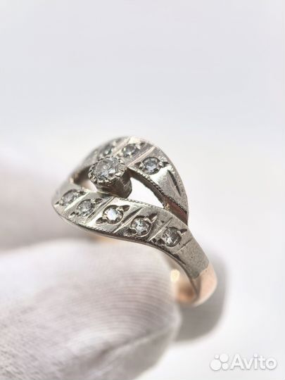 Золотое кольцо СССР с бриллиантами 583/4.9/17