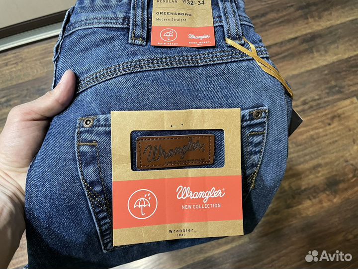 Джинсы wrangler синие хлопок