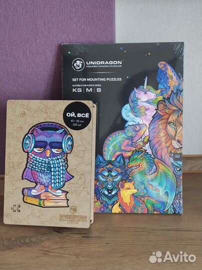 Деревянный пазл Сова и Система приклейки пазлов