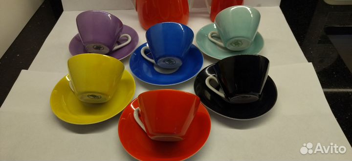 Кофейный сервиз радуга на 6 персон. kahla ГДР герм