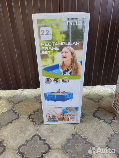 Каркасный бассейн intex прямоугольный новый