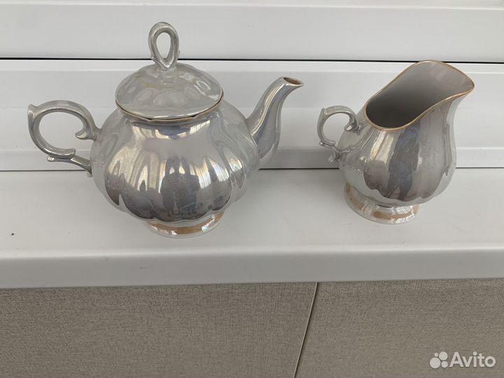 Чайный набор перламутр,золочение