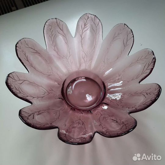 Марганцевое стекло ваза конфетница салатник