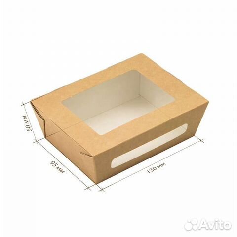 Коробка упаковка с окошком крафт
