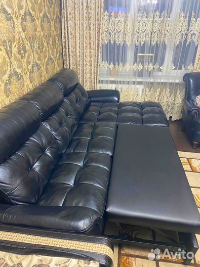 Угловой кожаный диван из натуральной кожи