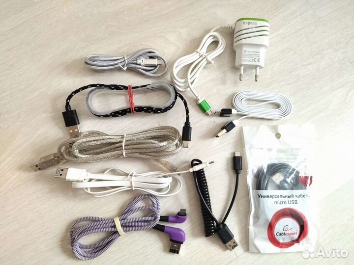 Шнур зарядки USB - microUSB, Type C, iPhone