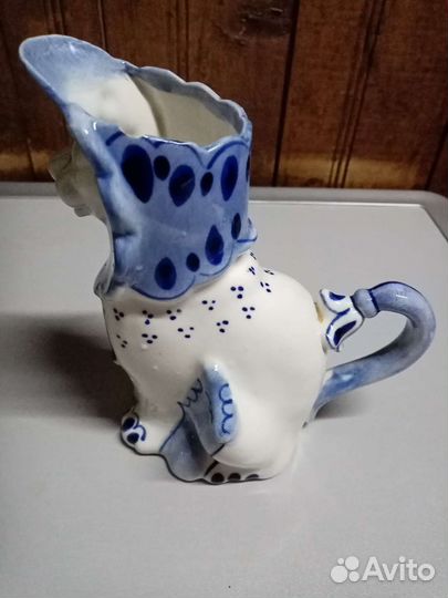 Молочник Лев Фарфор Гжель