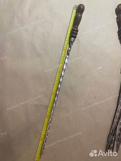 Шампур 450х12х3 мм. с деревянной ручкой