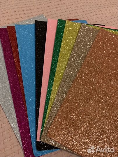 Фоамиран с глиттером блестящий