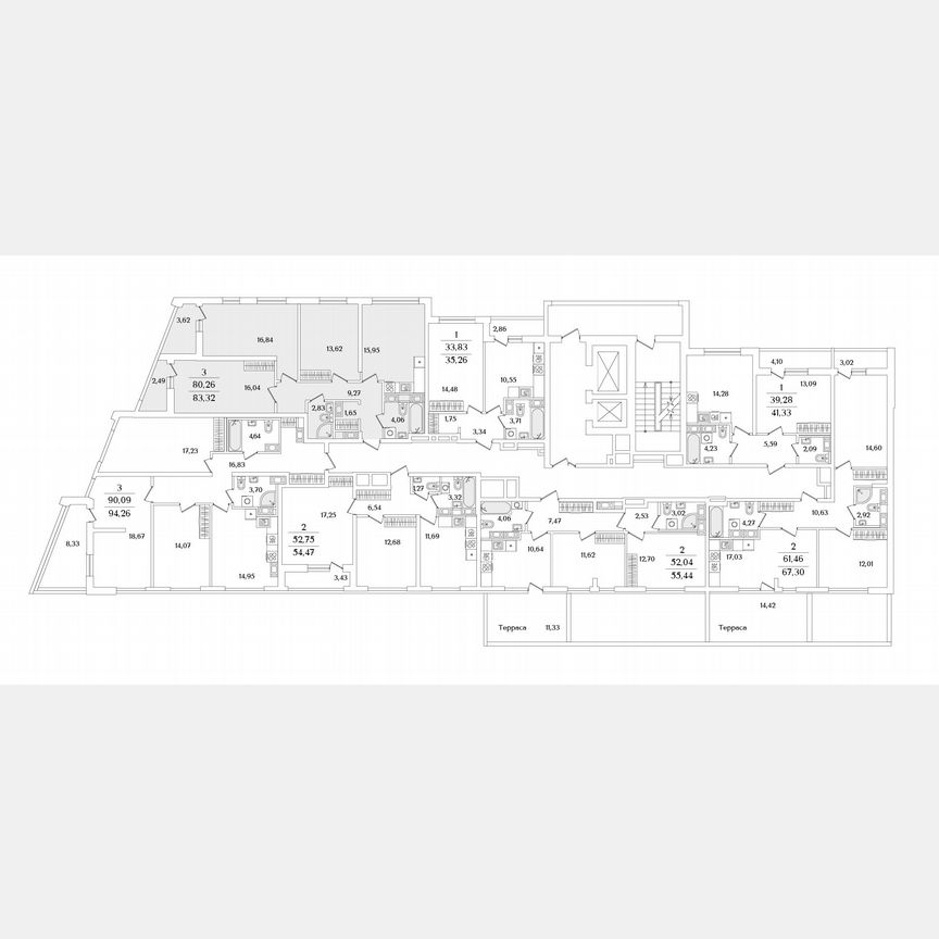 3-к. квартира, 83,3 м², 16/17 эт.