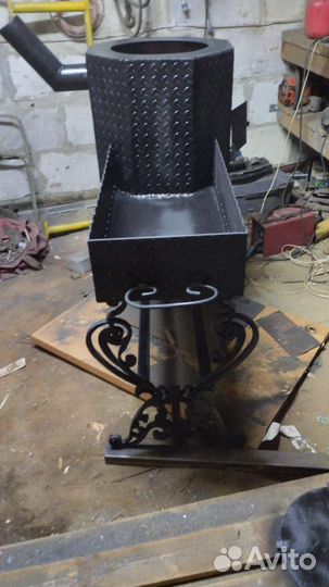 Мангал с печью под казан