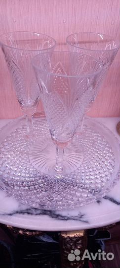 Большие 19см.хрустальные фужеры 3шт