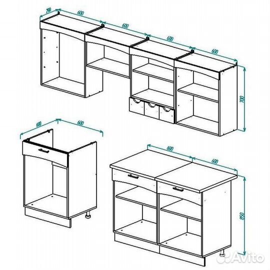 Кухонный гарнитур Легенда-4 (1,8)