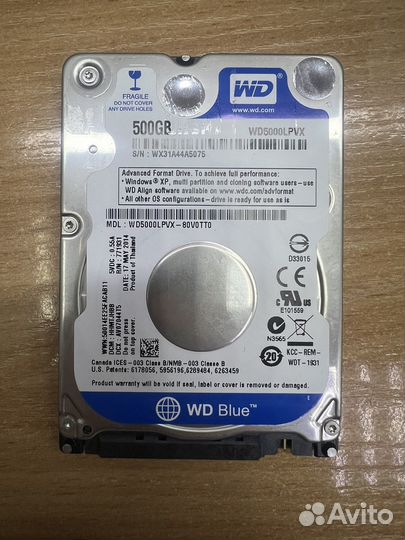 Жесткий диск WD blue 500GB