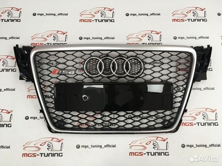 Решетка на Audi A4 в стиле RS4 07-11 гг. дизайн 5