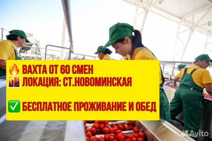 Упаковщик. Вахта в ст. Новоминская