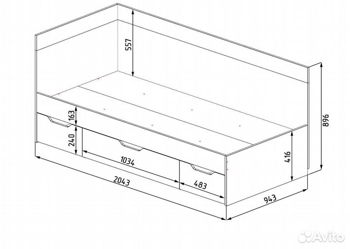 Детская кровать угловая 90х200