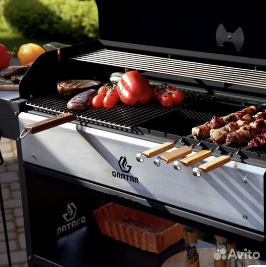 Гриль - мангал с крышкой, с полками BBQ