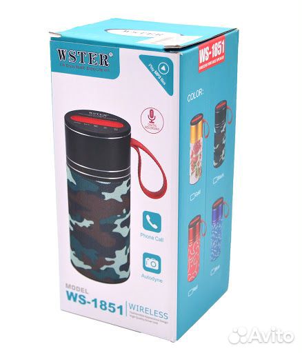 Колонка портативная Wster WS-1851 red orig