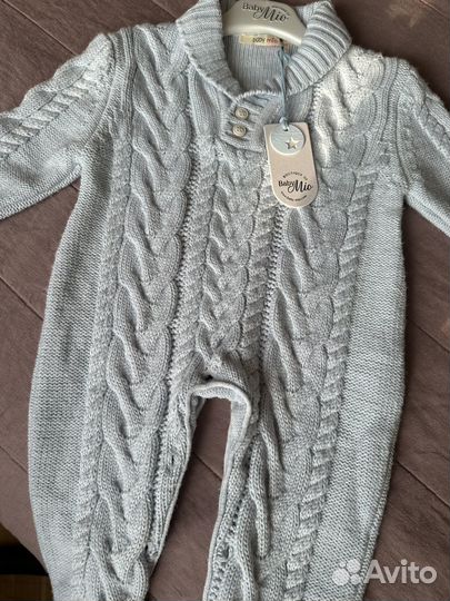 Вязаный комбинезон для мальчика 80