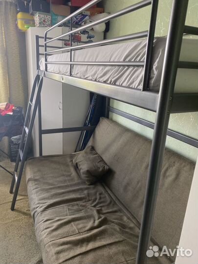 Кровать чердак IKEA металлическая бу
