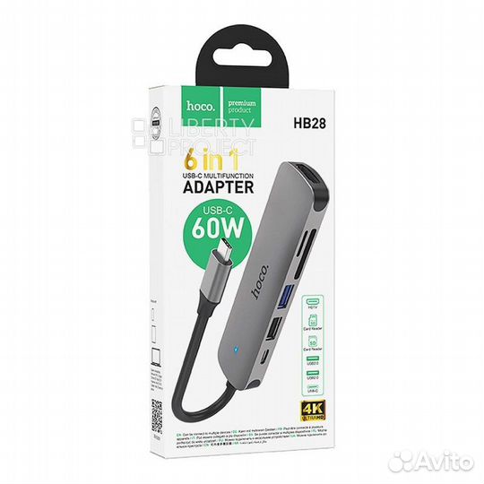 Адаптер hoco HB28 USB-C на hdtv+USB 3.0+USB2.0