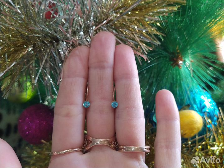 Золотые серьги детские 585пробы